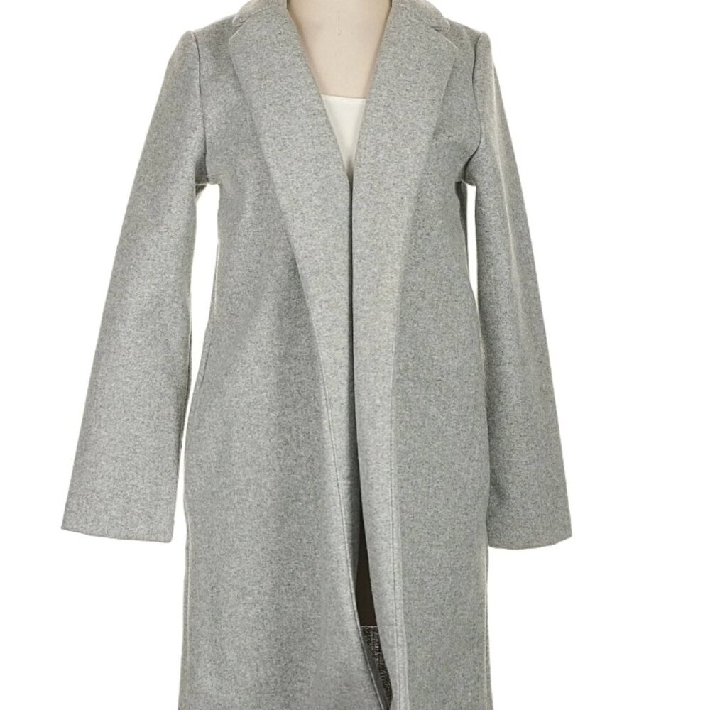 Grey Wool Blend Trench Coat - Size S - Picture 2 of 6